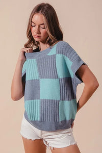 SO ME Check Plaid Casual Sweater Top - Brittney MADE