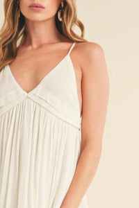 Aemi + Co Ruched Plunge Mini Cami Dress - Brittney MADE