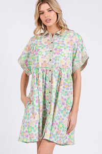 SAGE+FIG Floral Babydoll Short Sleeves Dress - Brittney MADE
