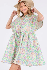 SAGE+FIG Floral Babydoll Short Sleeves Dress - Brittney MADE
