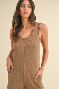 MABLE Sleeveless Knit Crop Jumpsuit with Pockets - Brittney MADE