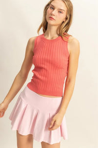 HYFVE Stretchy Ribbed Round Neck Sweater Tank - Brittney MADE