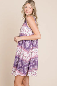 BOMBOM Bohemian Print Sleeveless Dress - Brittney MADE