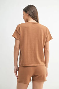MONO B Easy Breezy Top and Shorts Sweater Set - Brittney MADE
