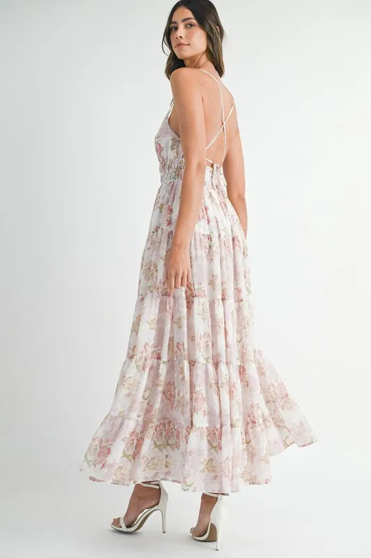 MABLE Floral Print Tiered Cami Maxi Dress - Brittney MADE