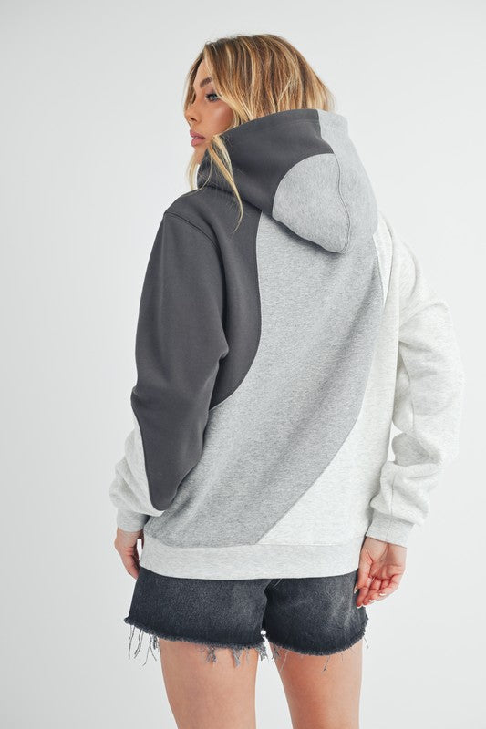 Aemi + Co Color Block Hoodie with Kangaroo Pocket - Brittney MADE