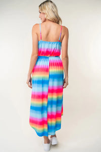 White Birch Full Size Ombre Striped Midi Cami Dress - Brittney MADE