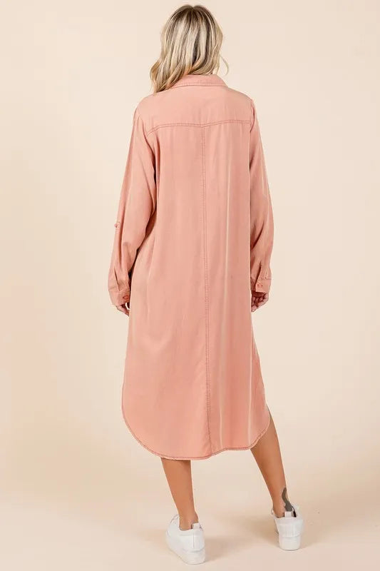 Mittoshop Button Down Long Sleeve Shirt Dress - Brittney MADE