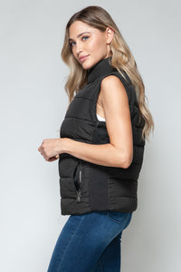 Snobbish Zip Up Turtleneck Vest with Pockets - Brittney MADE