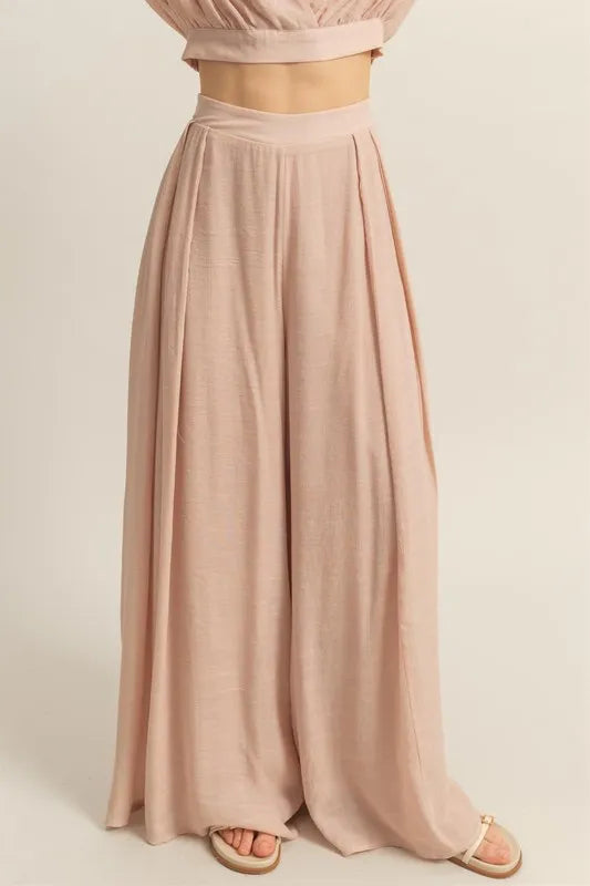 HYFVE Kimono Sleeve Crop Top and Wide Leg Pants Set - Brittney MADE