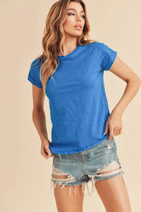 Aemi + Co Lettuce Edge Round Neck Short Sleeve T-Shirt - Brittney MADE