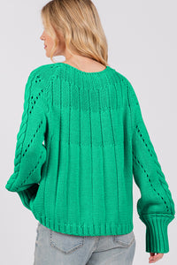 SAGE + FIG Cable-Knit Long Sleeve Sweater - Brittney MADE