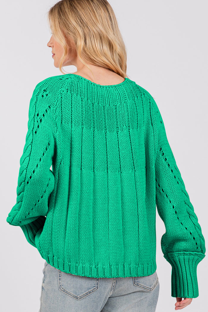 SAGE + FIG Cable-Knit Long Sleeve Sweater - Brittney MADE