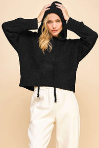Davi & Dani Drop Shoulder Long Sleeve Hooded Sweater - Brittney MADE