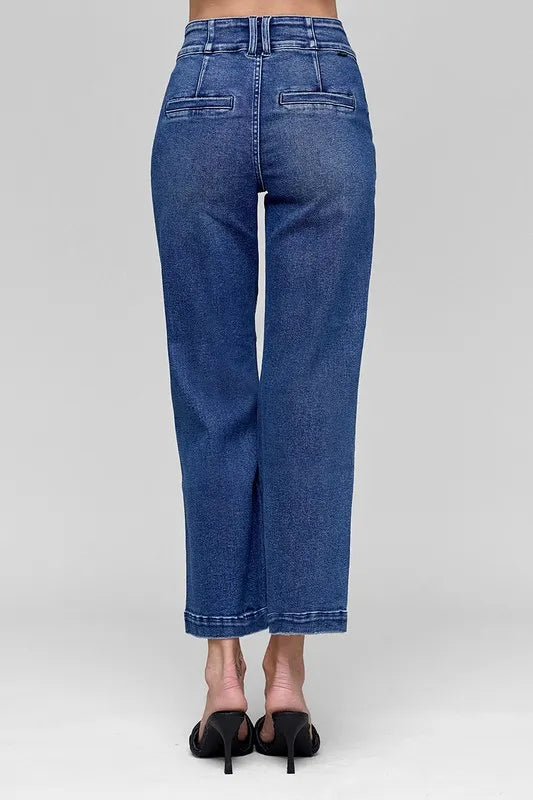 RISEN Tummy Control High Rise Crop Jeans - Brittney MADE