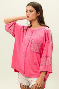 BiBi High-Low Washed T-Shirt - Brittney MADE