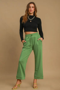 Umgee Drawstring Wide Leg Pants with Pockets - Brittney MADE