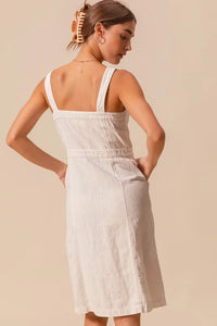 SO ME Button Down Pocket Front Pinafore Dress - Brittney MADE