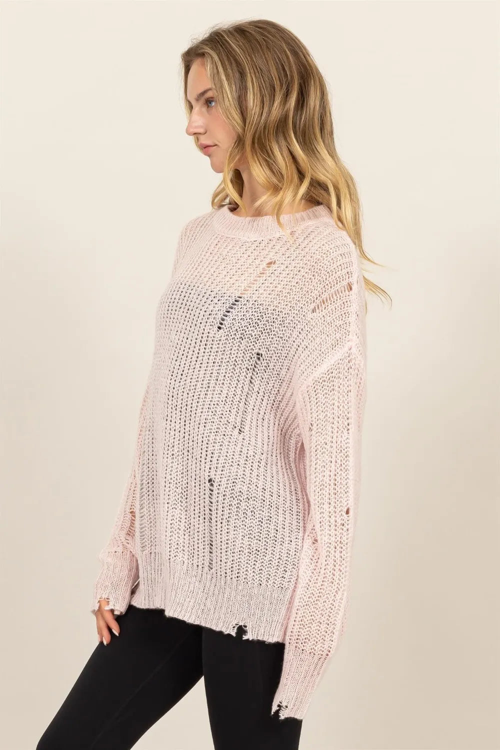 HYFVE Distressed Long Sleeve Knit Top - Brittney MADE