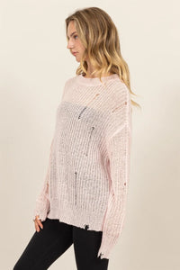 HYFVE Distressed Long Sleeve Knit Top - Brittney MADE