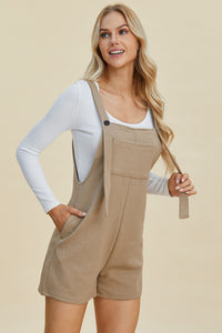 Double Take Full Size Texture Sleeveless Romper - Brittney MADE