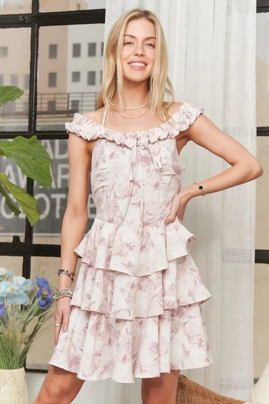 ADORA Flowy Texture Trim Dress - Brittney MADE