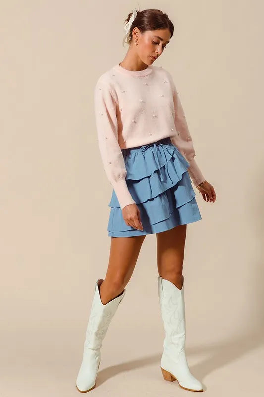 SO ME Asymmetrical Ruffled Game Day Skirt - Brittney MADE