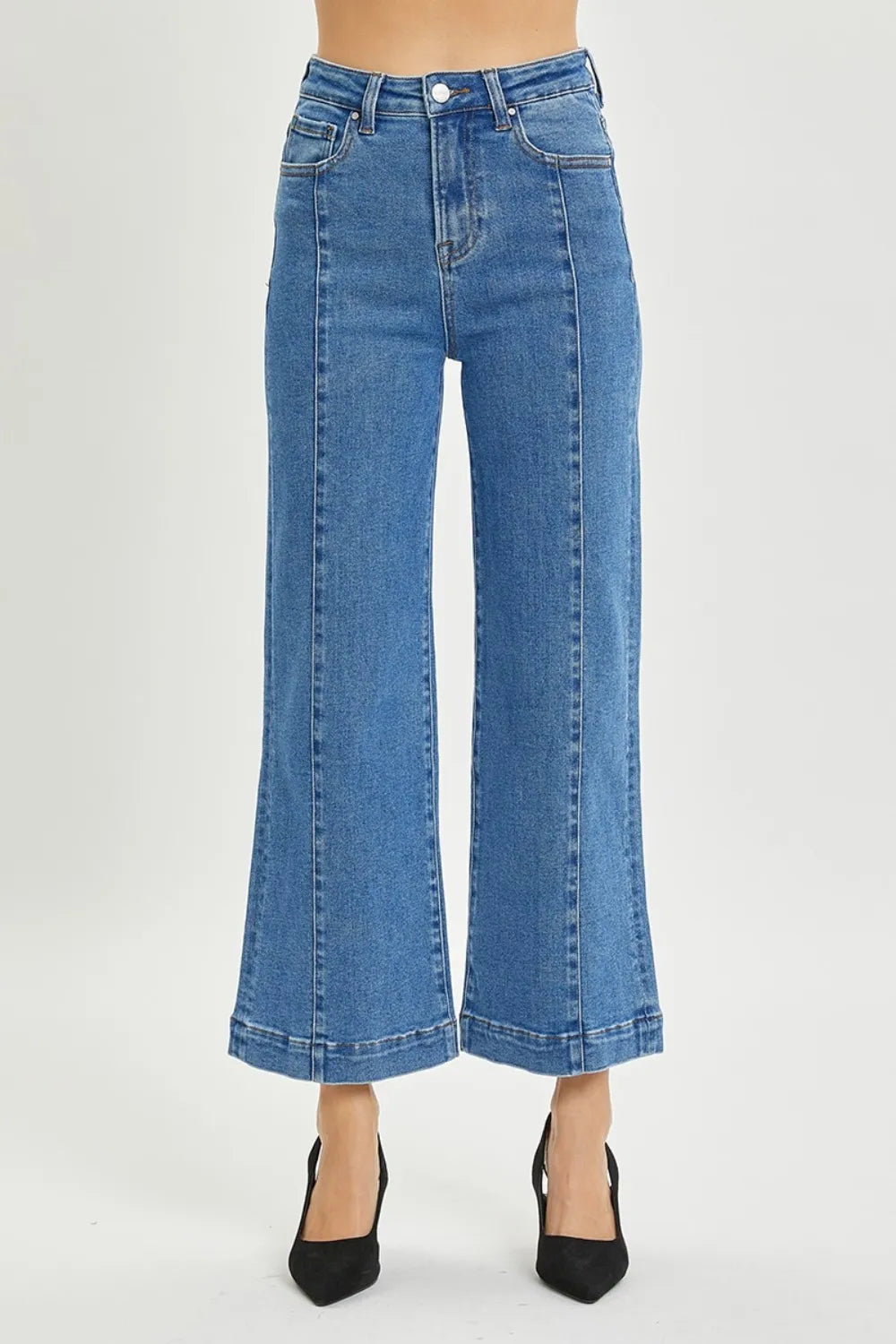 RISEN Full Size High Rise Wide Leg Jeans - Brittney MADE