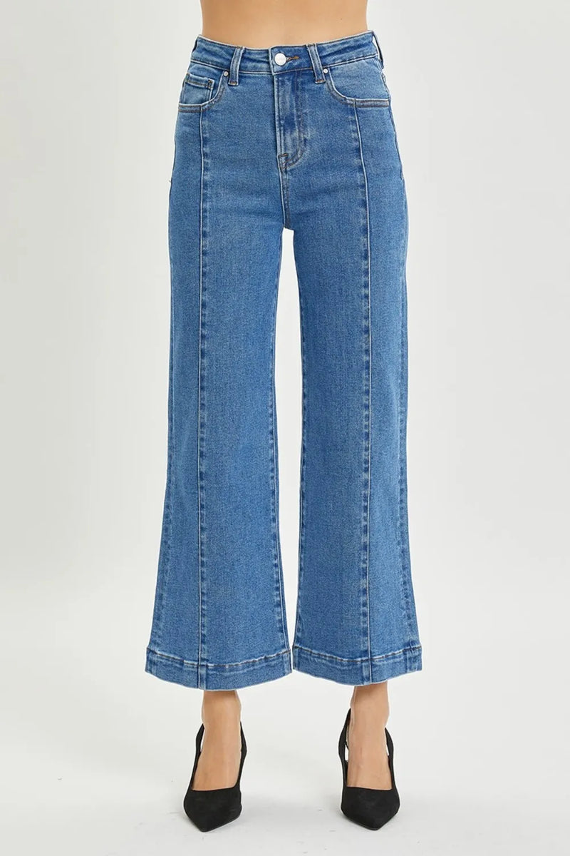 RISEN Full Size High Rise Wide Leg Jeans - Brittney MADE