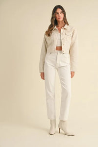 MABLE Embroidered Quilted Cropped Jacket - Brittney MADE