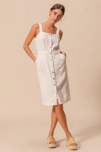 SO ME Button Down Pocket Front Pinafore Dress - Brittney MADE