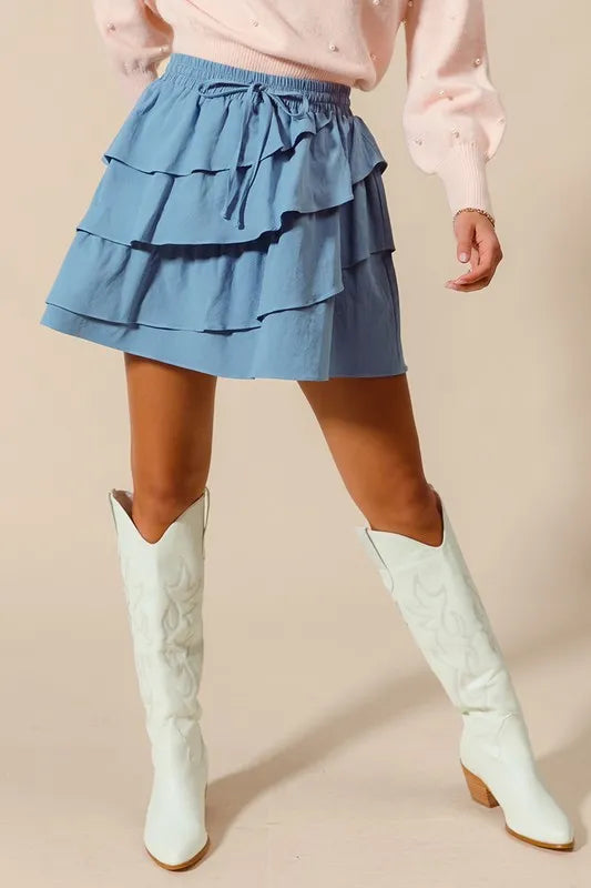SO ME Asymmetrical Ruffled Game Day Skirt - Brittney MADE