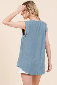 BOMBOM Rib Knit V-Neck Tank - Brittney MADE