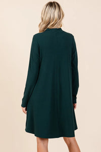Mittoshop Mock Neck Long Sleeve Dress with Pockets - Brittney MADE