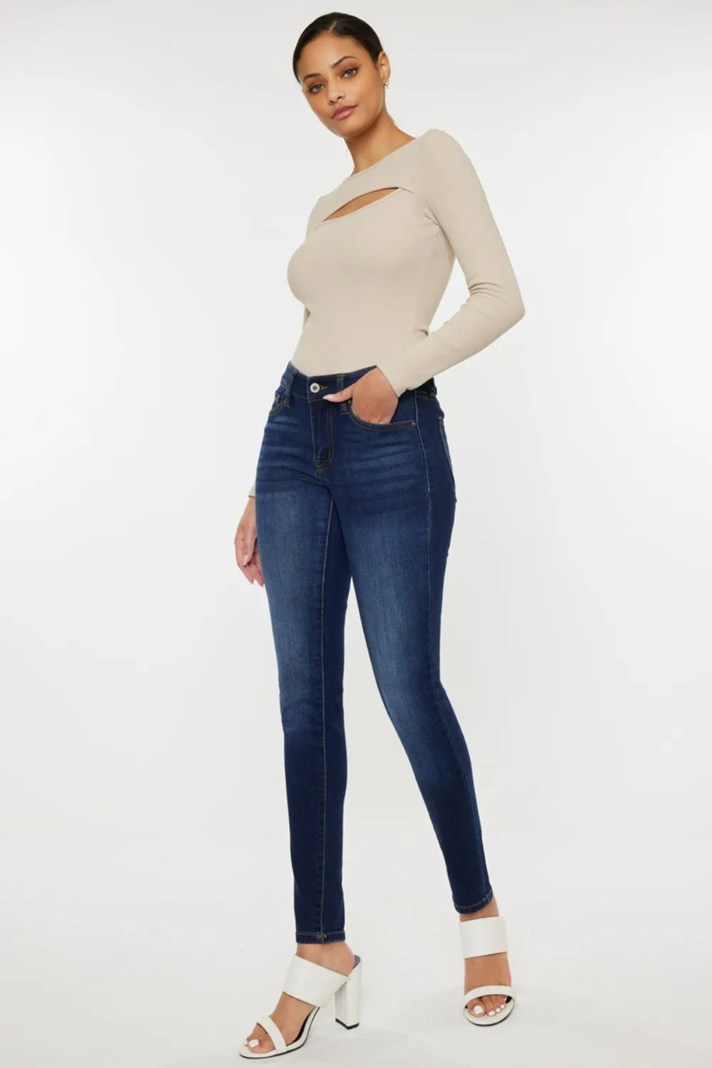 Kancan Mid Rise Gradient Skinny Jeans - Brittney MADE