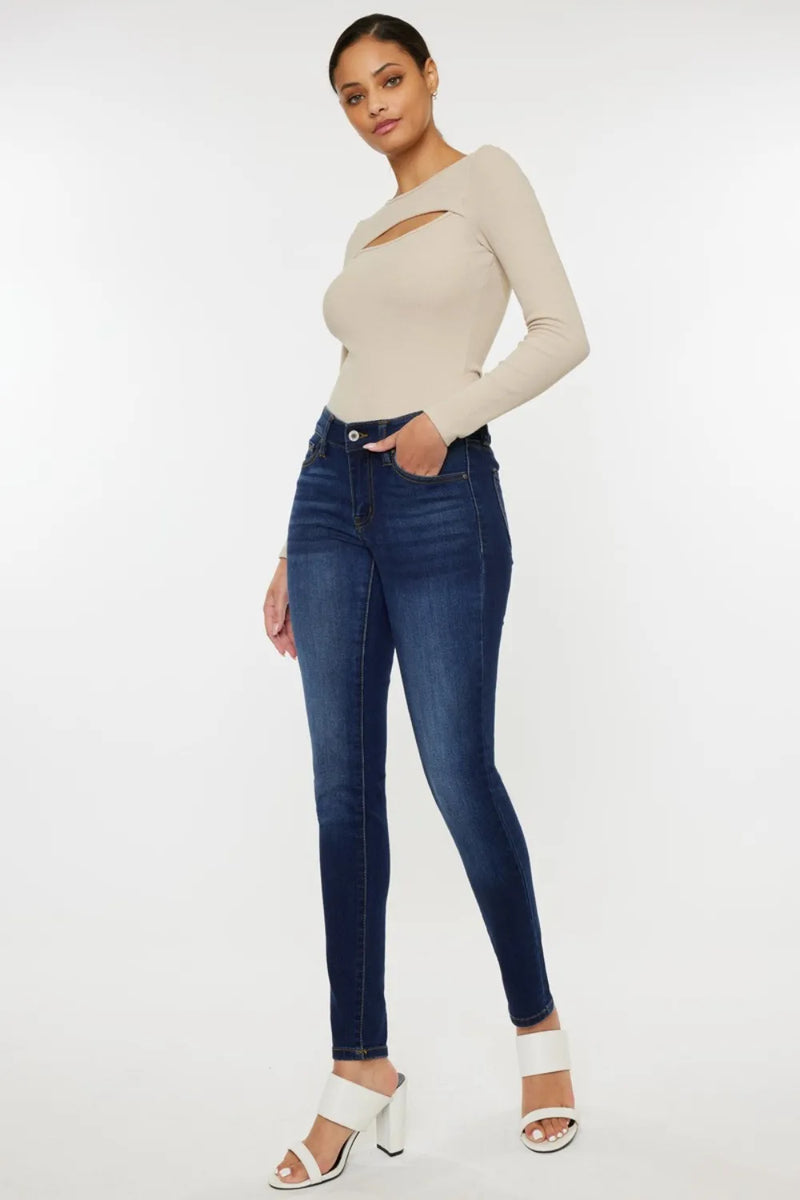 Kancan Mid Rise Gradient Skinny Jeans - Brittney MADE