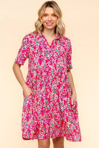 Haptics Johnny Collar Babydoll Dress with Side Pockets - Brittney MADE