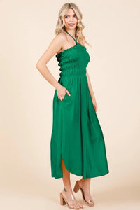 Culture Code Tie Back Shirring Dress with Pockets - Brittney MADE