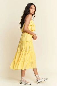 Davi & Dani Tiered Flowing Tube Midi Dress - Brittney MADE