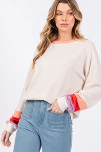 SAGE + FIG Color Block Waffle Knit T-Shirt - Brittney MADE