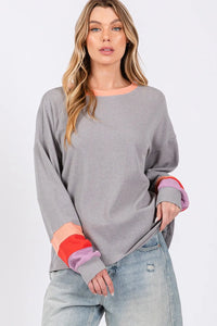 SAGE + FIG Color Block Waffle Knit T-Shirt - Brittney MADE