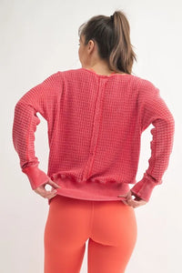 MONO B Chunky Waffle Boat Neck Sweater - Brittney MADE
