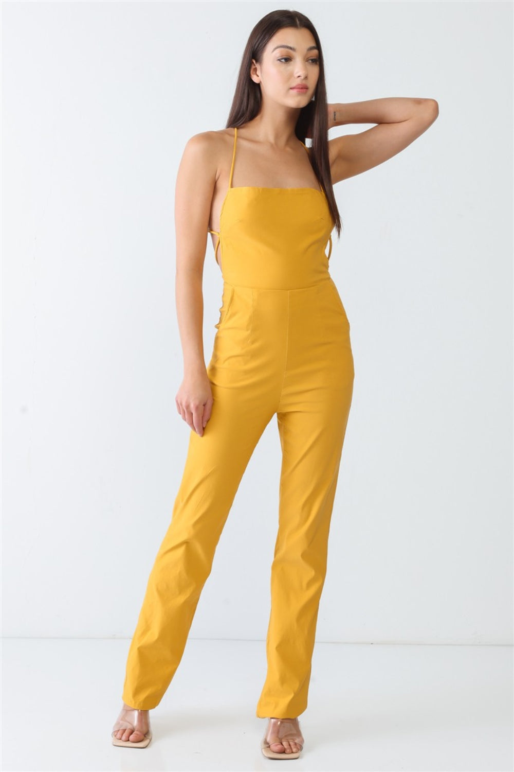 Doreli Group Backless Tied Spaghetti Strap Sleeveless Jumpsuit - Brittney MADE