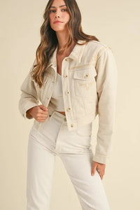 MABLE Embroidered Quilted Cropped Jacket - Brittney MADE