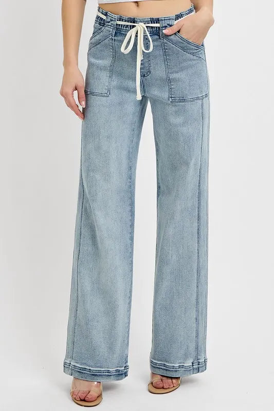 RISEN Full Size Straight Leg Jeans with Pockets Plus Size - Brittney MADE