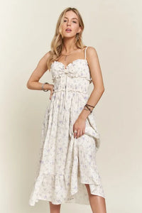 ADORA Smocked Floral Sweetheart Neck Cami Dress - Brittney MADE