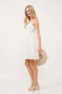 And The Why Ruched Front Smocked Back Babydoll Mini Dress - Brittney MADE