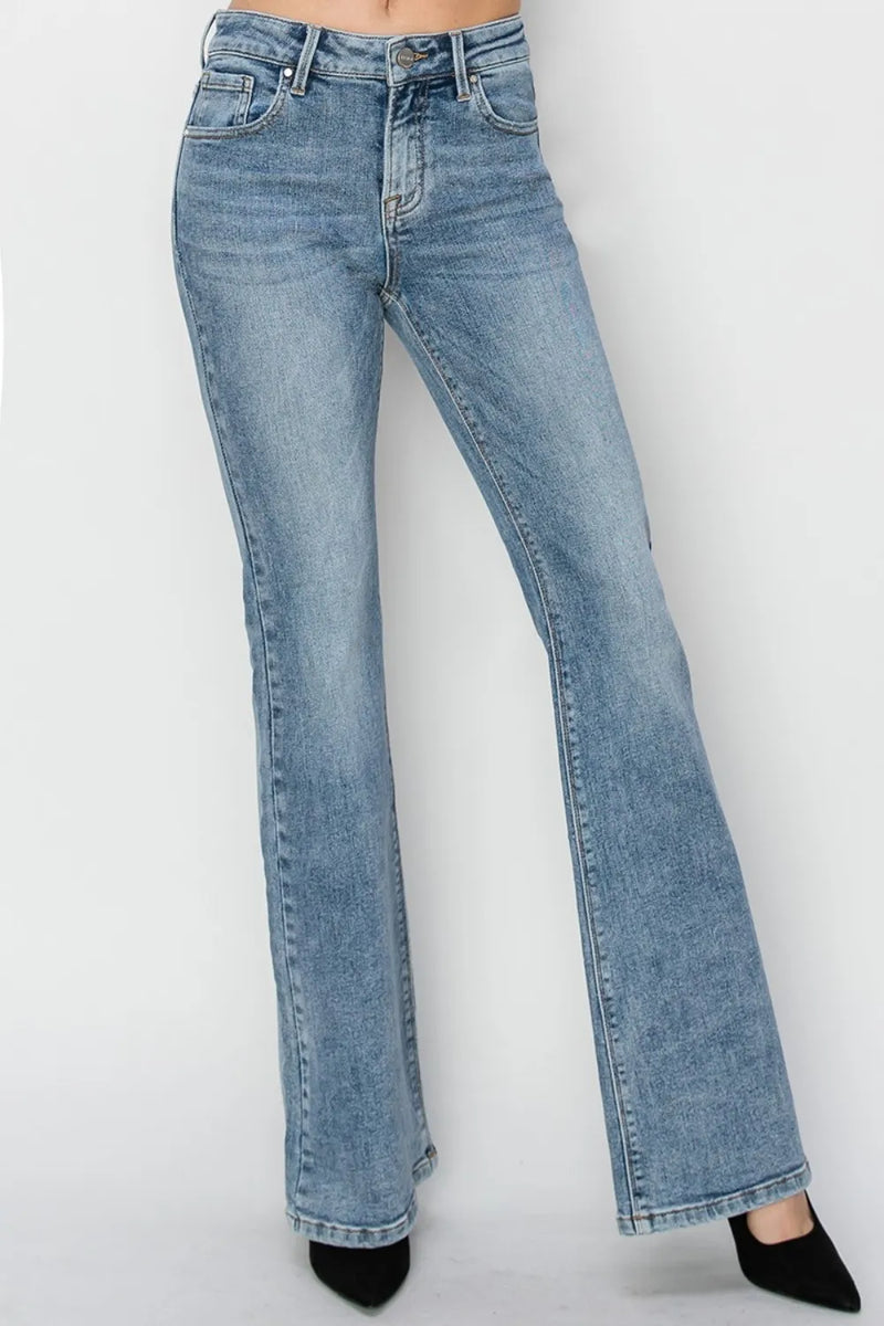 RISEN Full Size Mid Rise Bootcut Jeans - Brittney MADE