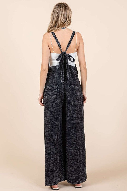 Mittoshop Textured Wide Leg Overalls - Brittney MADE