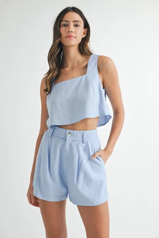 MABLE Sleeveless Crop Top and Shorts Set - Brittney MADE